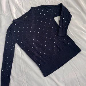 Jerri Polka Dot Cotton Blend Pullover